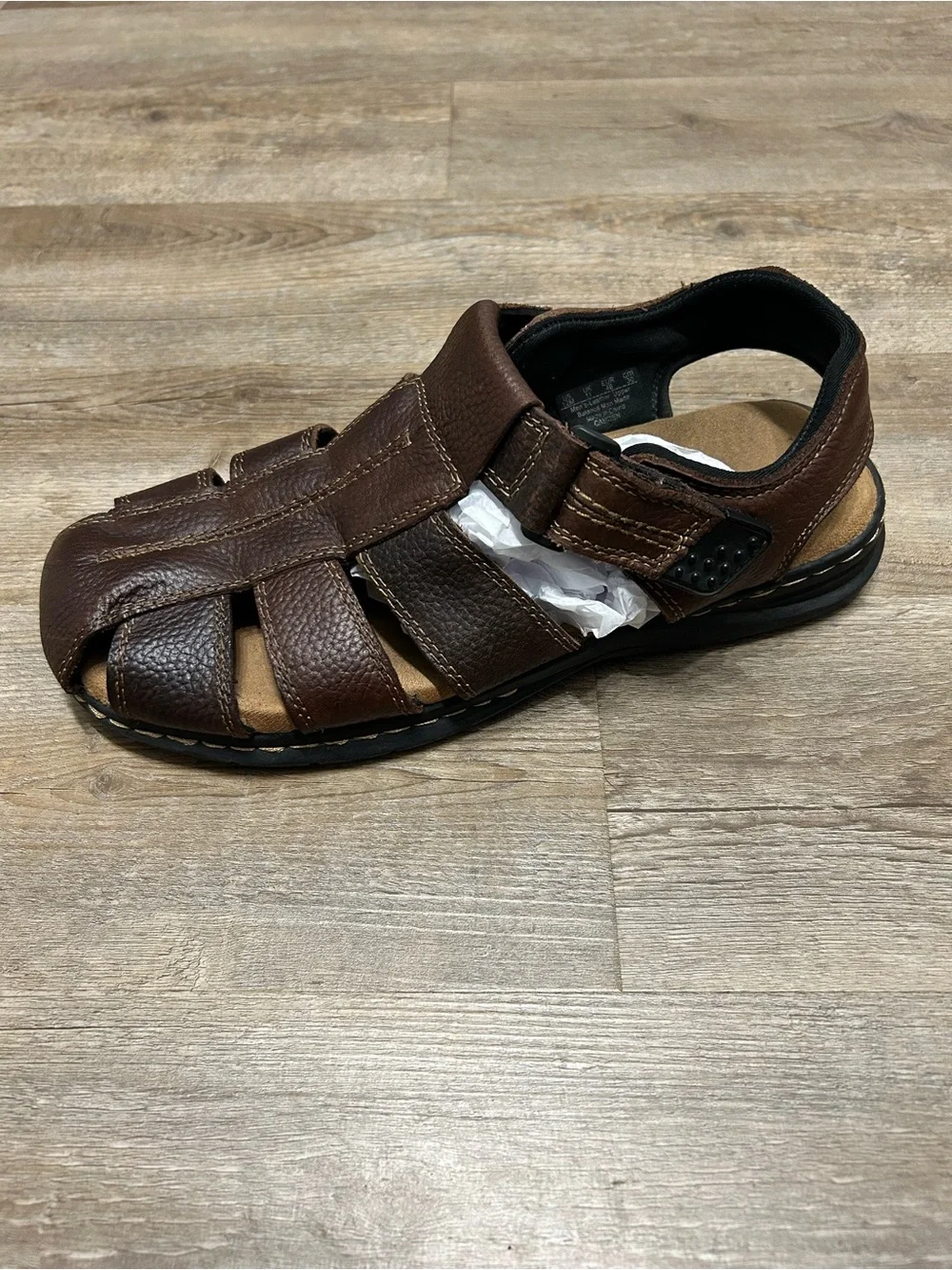 Dr. Scholl's Gaston Men's Size 12 Brown Leather Fisherman-Style Sandals